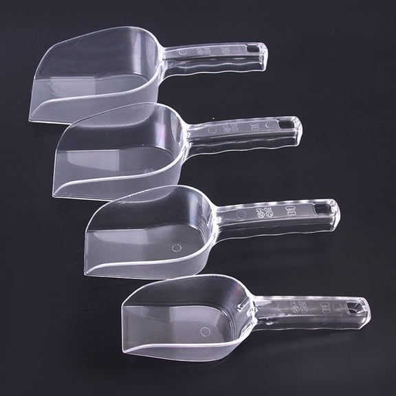 PTOOTP Clear Plastic Ice Scoop for Kitchen, Bar, Party Use - Lightweight, , Easy to Clean and Handle
