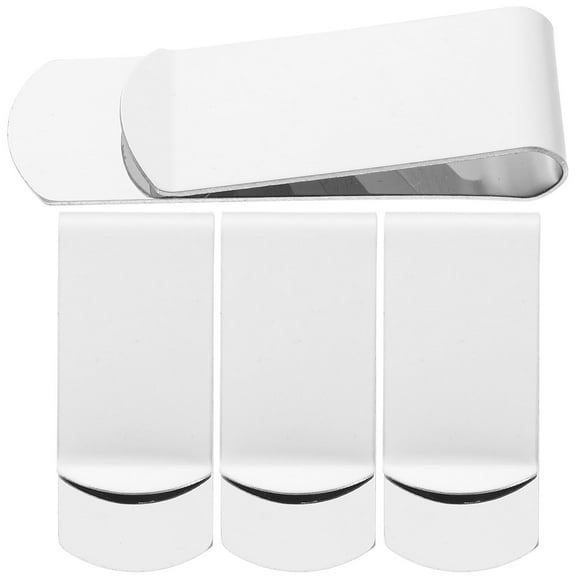 PTOOTP 4Pcs Practical Money Clip Stainless Steel Portable Clip for Home Use Smooth Finish