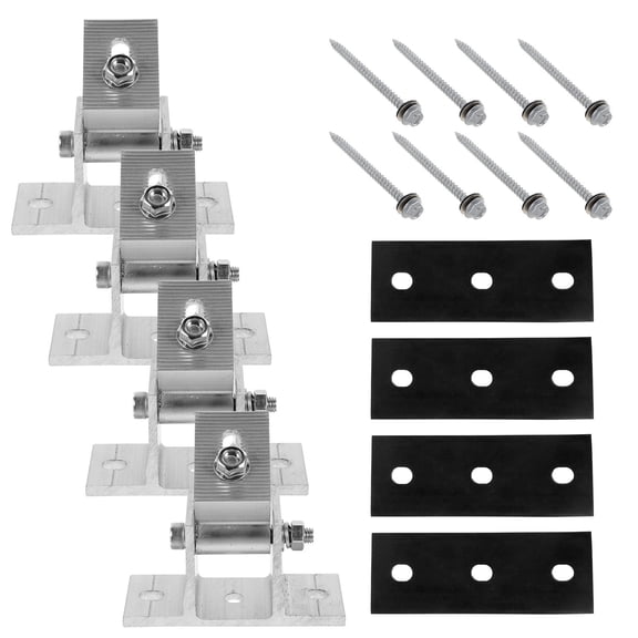 PTOOTP Solar Panel Mounting Brackets, 4-Pack Adjustable Aluminum Tilt Stands for Outdoor Solar Panel Installation