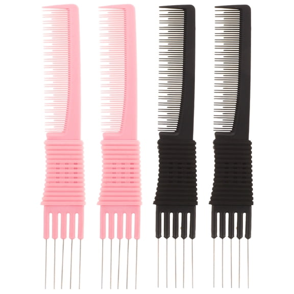 PTOOTP Teasing Combs Carbon Fiber Assorted Color for Styling and Detangling 4Pcs