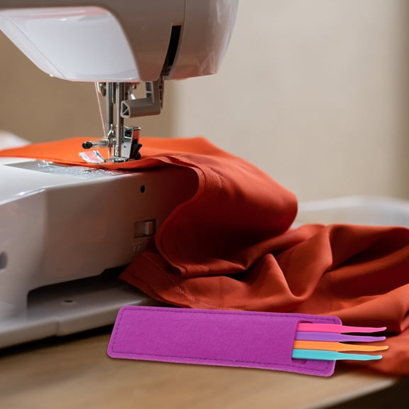 PTOOTP 4Pcs Purple Thang Sewing Tool Set Multifunctional Sewing Accessories with Felt Bag