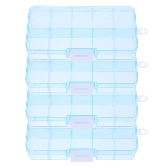 PTOOTP 4-Pack White Mini Storage Boxes for Hardware and Small Items, Multi-Purpose Organizer for Workshop, 13x6.7x2.2 cm