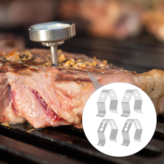 PTOOTP Silver Thermometer Holder 304 Stainless Steel Practical for Home Grilling