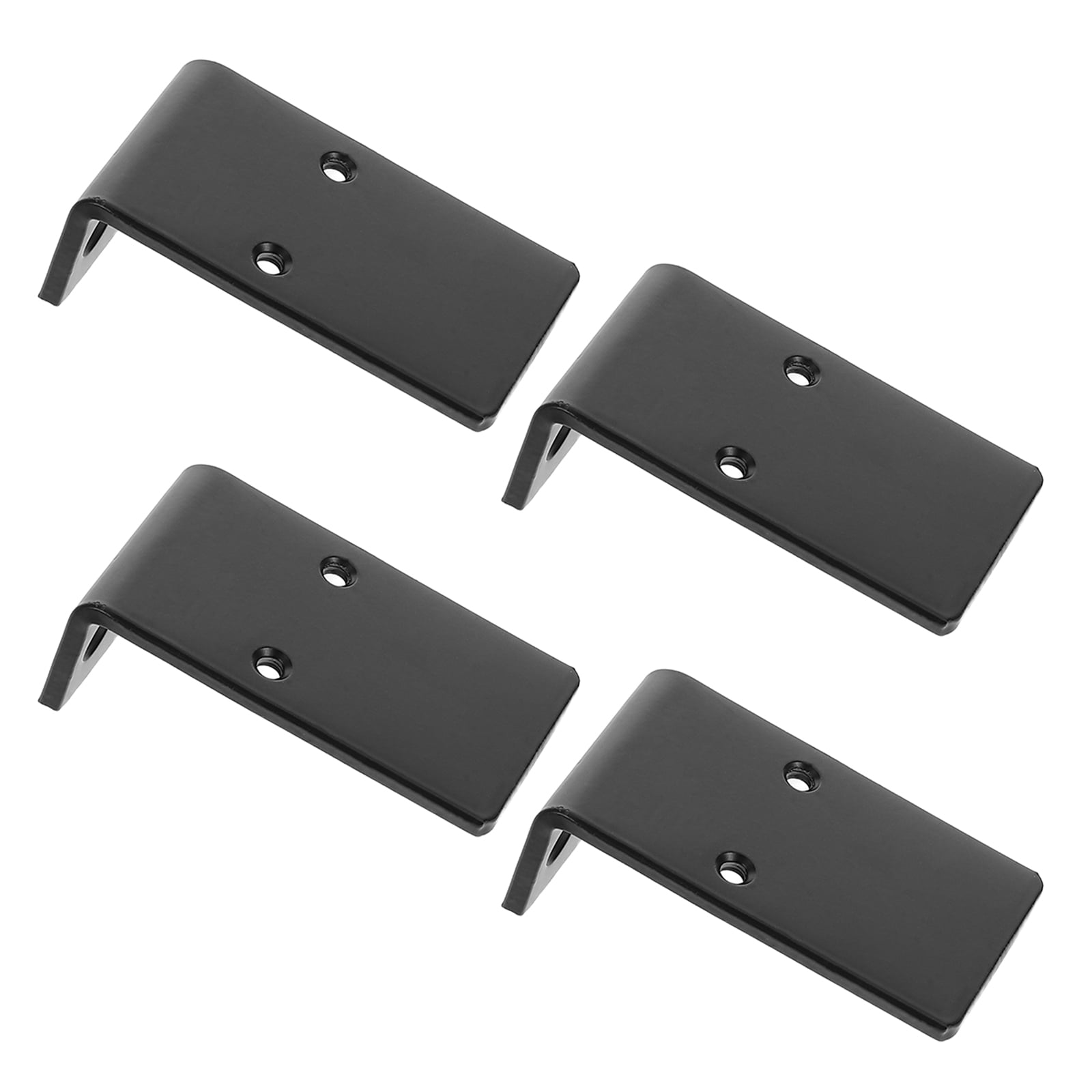PTOOTP 4-Pack Heavy Duty Black L-Shaped Triangle Shelf Brackets, Floating Wall Shelf Support Hardware for Secure Mounting