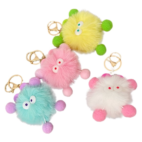PTOOTP 4-Pack Cute Metal Keychains Decorative Charms for Keys, Purses, Bags, and Everyday Accessories