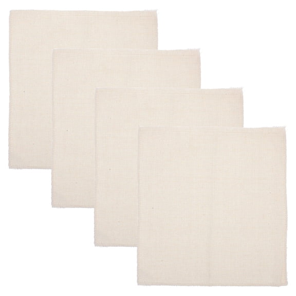 PTOOTP Tufting Cloth Beige Linen Fabric for Embroidery and Crafts, 4 Pieces Material