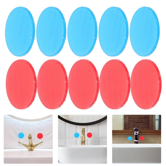 PTOOTP Clear Red Hot and Cold Acrylic Stickers for Office Use 5 Pairs Label Tags