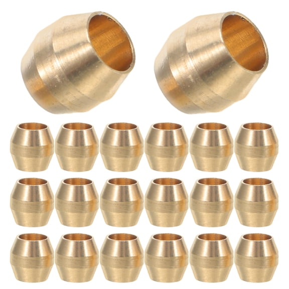 PTOOTP 50Pcs Brass Compression Sleeve Kit Compatible with Copper Stainless Steel and Nylon Tubing