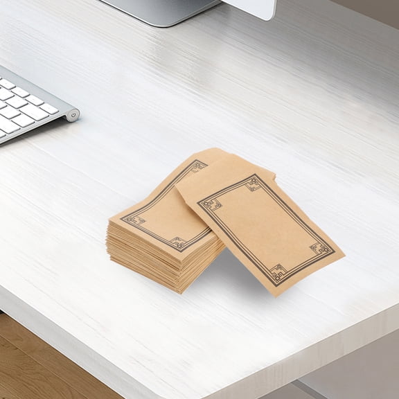PTOOTP Khaki Kraft Paper Envelopes Self-Adhesive Small for Storage and Organization 50Pcs