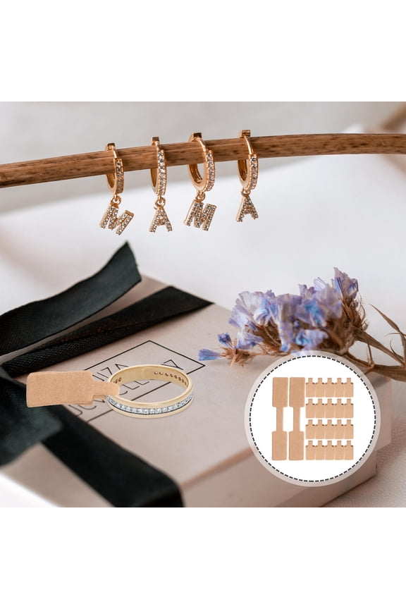 50Pcs Coffee Paper Jewelry Tags Self Adhesive Price Stickers for Shop Display
