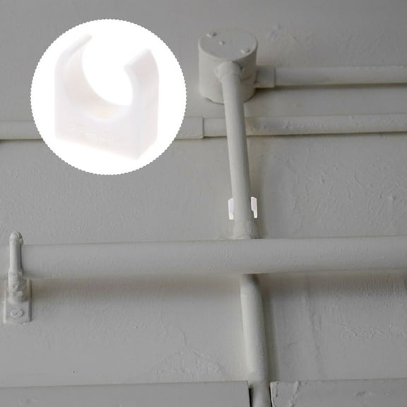 PTOOTP 50Pcs White Plastic U-Shaped Water Pipe Holding Clamp Snap Ring 10.90.4in