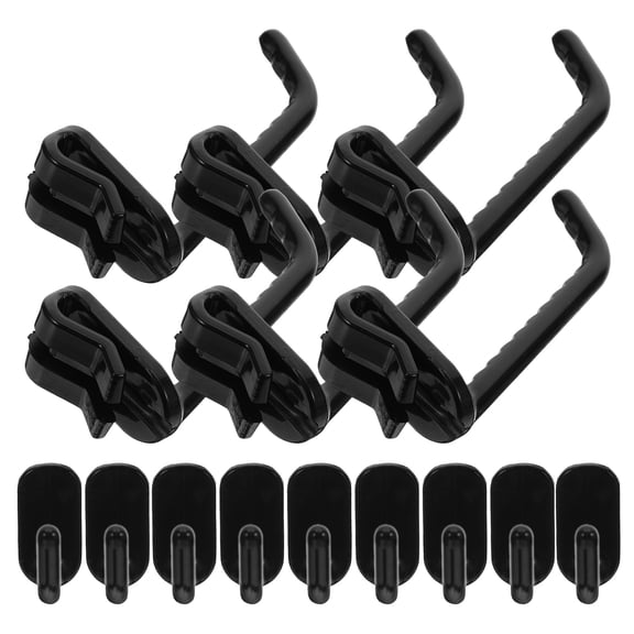 PTOOTP 50pcs Pegboard Hooks Display Hooks for Hanging Jewelry Necklaces Keys Small Tools Space Saving Plastic Hangers for Wall Grid Panels Black