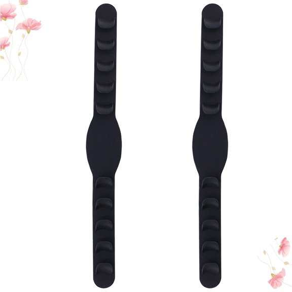 PTOOTP 5Pcs Black Silicone Ear Protective Mask Hook Adjustable Flexible for Outdoor Sports Use