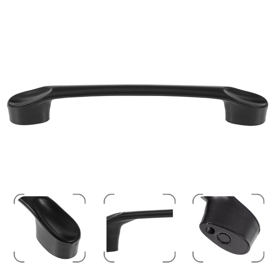 PTOOTP 5Pcs Black Aluminum Alloy Door Handle for Cabinet Durable Furniture Pulls with Multi Layer Oxidation Finish