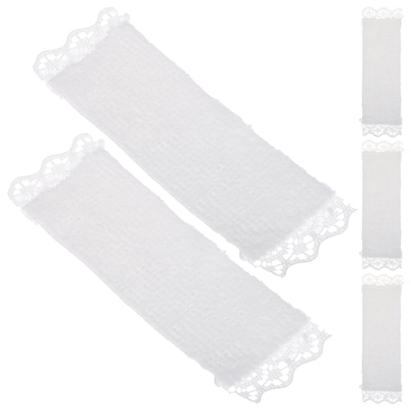 PTOOTP 5-Piece Miniature Bathroom Accessories Set White Cloth Dolls Items for Dollhouse Bath Decor