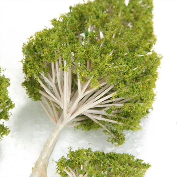 PTOOTP 5Pcs Novelty Poplar Model Trees Light Green White Plastic Cement Display for Kitchen