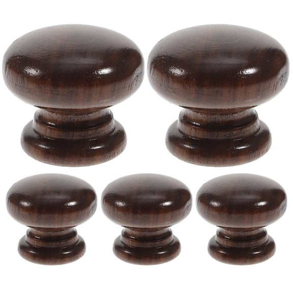 PTOOTP Elegant Wood Door Handles DIY Installation Home Decor Furniture Knobs 5Pcs
