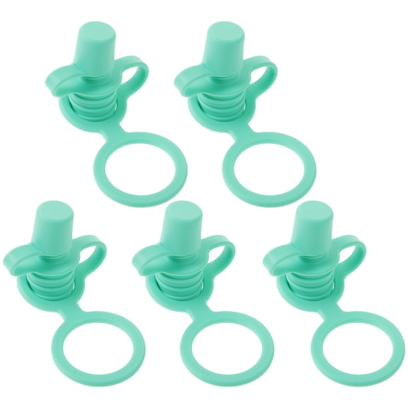 PTOOTP Silicone Water Bottle Spout Adapter, Safe and Practical, Light Green, 5 Pack Replacement Accessories