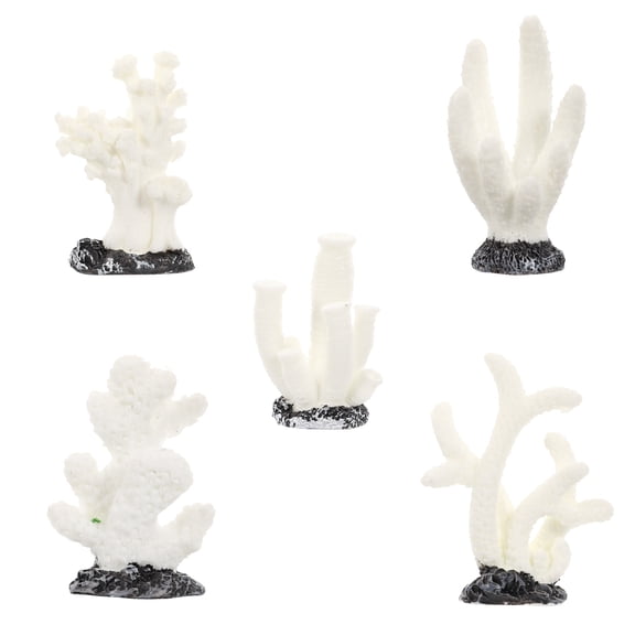 PTOOTP 5Pcs White Coral for Fish Tank Creating Natural Style and Safe Fish Habitat