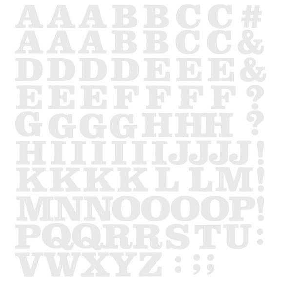 PTOOTP 5-Pack White Iron-On Letter Patches for Clothing Fabric, Embroidered Heat Transfer Stickers for Apparel