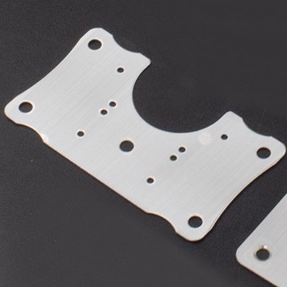 PTOOTP Stainless Steel Door Hinge Plate Plated Silver for Cabinet Repair Quiet Function 5Pcs