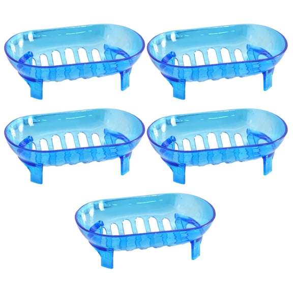 PTOOTP 5-Piece Plastic Soap Dish and Holder Set for Bathroom, Soap Storage Case Organizer