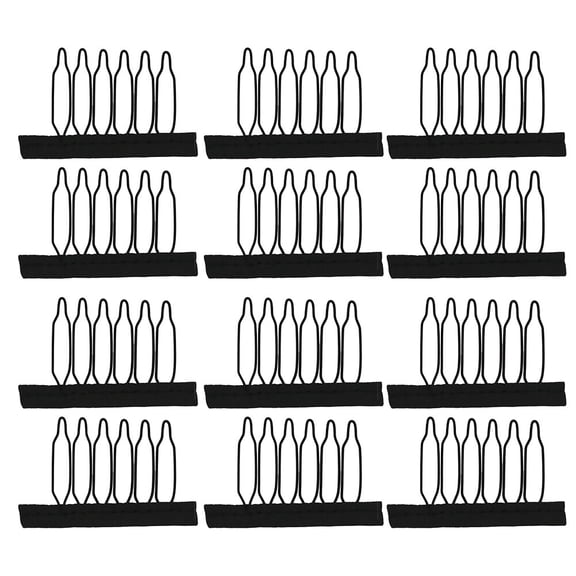 PTOOTP 60Pcs Black Carbon Steel Wig Clips Teeth Combs for Wig Making, Repair, and Styling Accessories
