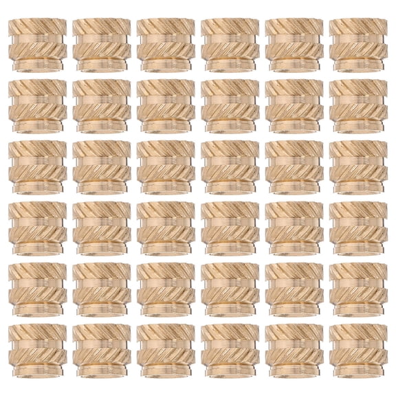 PTOOTP M5 Brass Heat Set Inserts for Mechanical Fastening, 60 Pieces Golden Threaded Inserts