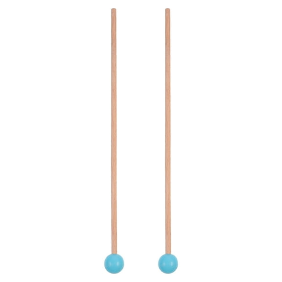 PTOOTP Blue Wooden Maple Handle Marimba Mallets for Music Practice 1 Pair
