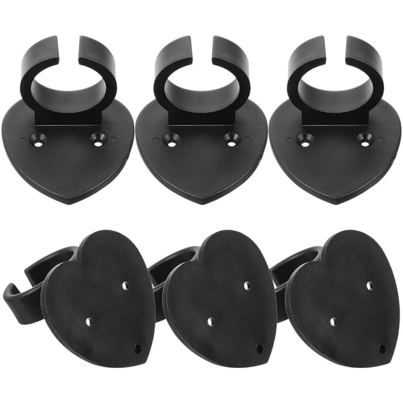 PTOOTP 6Pcs Black Microphone Hook Holder Compatible with Wireless Mic and Nameplate
