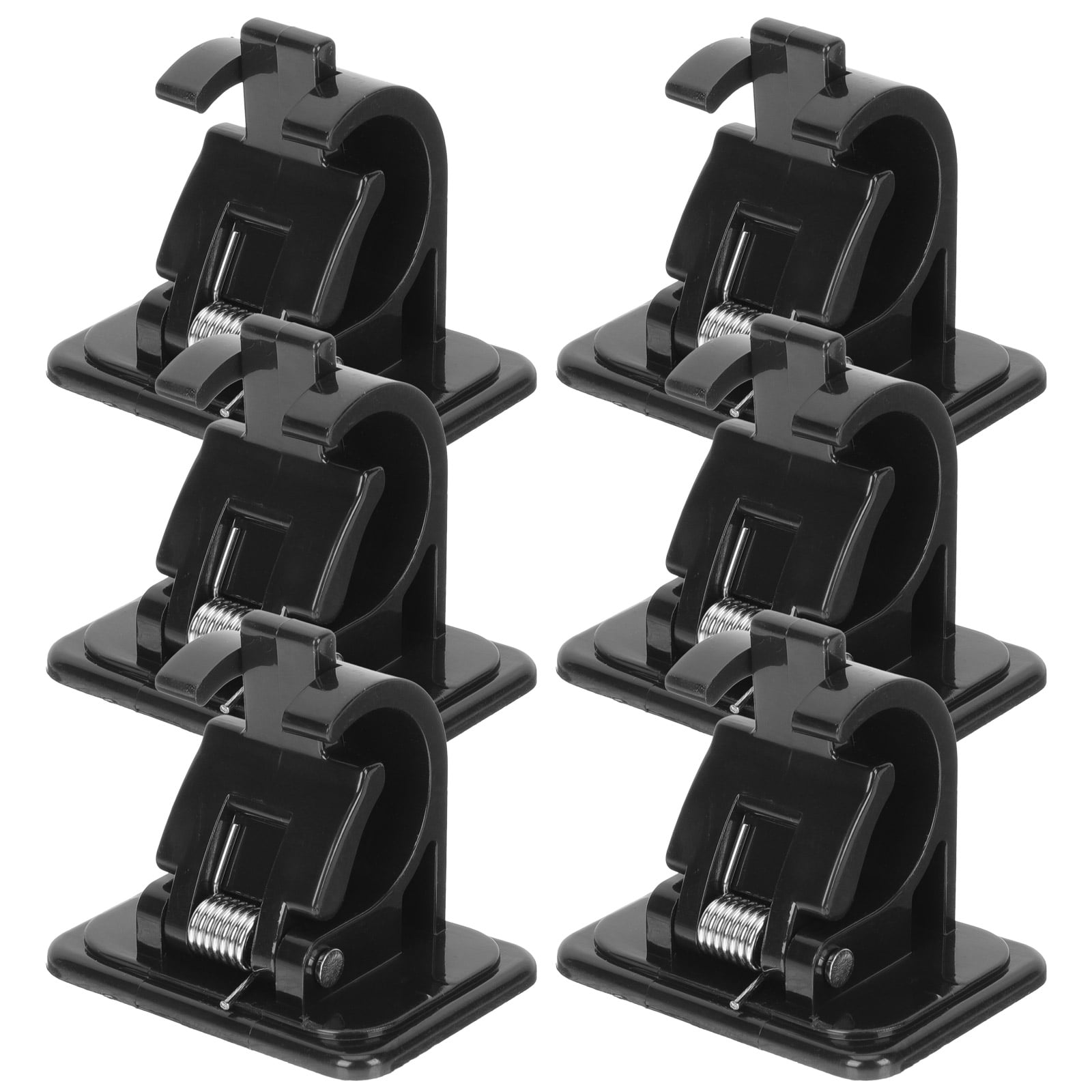 PTOOTP Black Plastic Adhesive Curtain Rod Brackets 6 Pieces Sturdy ...