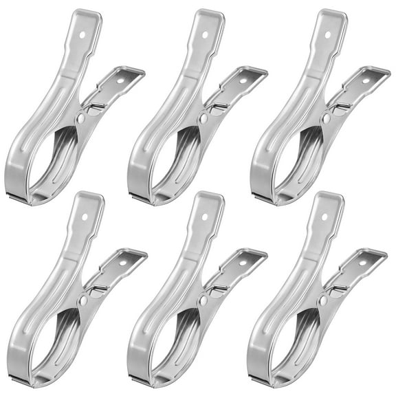 PTOOTP Silver Stainless Steel Clothes Hangers for Hanging Clothes Windproof 6Pcs