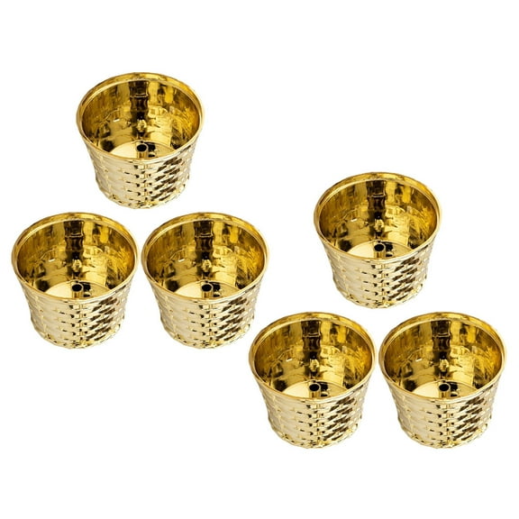 PTOOTP 6Pcs Golden Christmas Tree Stands Stable Artificial Tree Base Brackets for Kitchen Desktop Use