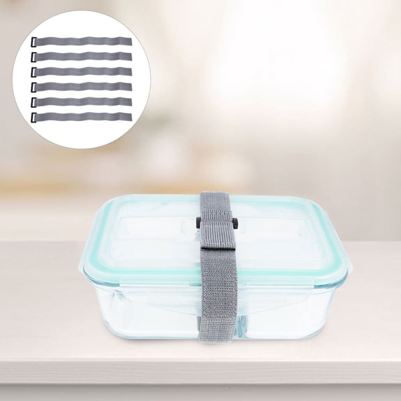 PTOOTP 6-Piece Elastic Bento Box Fixing Straps, Assorted Colors, Portable Reusable Food Container Bands for Lunch Boxes