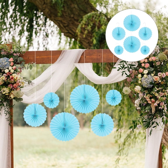 PTOOTP Paper Fan Ornaments 6-Pack Wedding Decorations, Detailed Craftsmanship Party Decor for Celebrations and Events