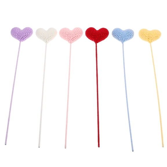 PTOOTP Versatile Yarn Bouquet 6 Pieces Soft Handmade Floral Arrangement Multi Colors for Special Occasions