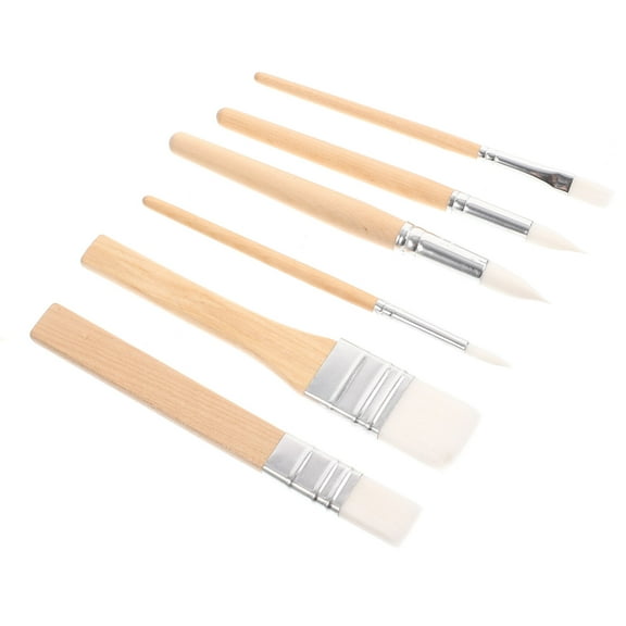 PTOOTP 6Pcs Nylon Brush Pens for Painting with Six Tip Styles Lightweight Portable for Travel