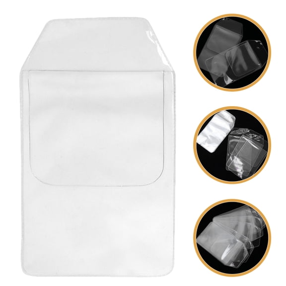 PTOOTP Transparent PVC Pocket Protector for Office and School Use 6Pcs
