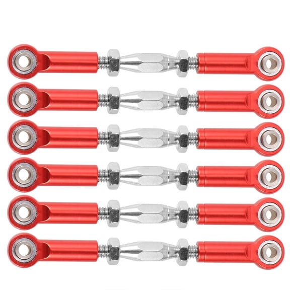 PTOOTP 6-Piece Red Turnbuckle Rod Linkage Set for RC Cars, High Performance Upgrade with Easy Installation and Removal