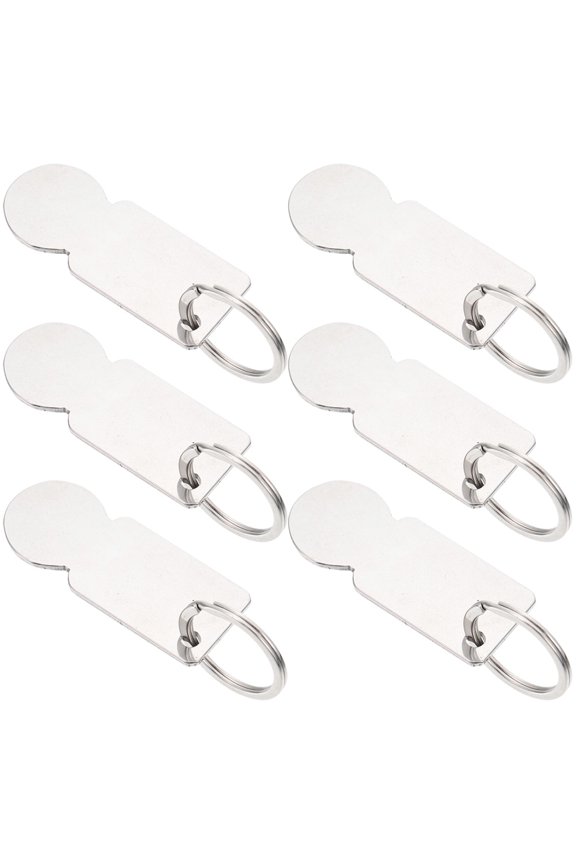 6-Pack Zinc Alloy Shopping Cart Tokens Keychains with Sleek Design for Easy and Convenient Grocery Shopping