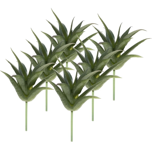 PTOOTP Artificial Small Green Plants 6Pcs PVC Home Decor Centerpieces for Indoor Outdoor Table Decoration