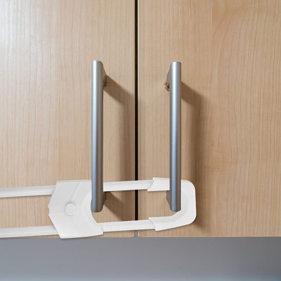 PTOOTP Childproof Cabinet Locks, White Plastic, Easy to Install, 6 Pieces for Home Safety and Child