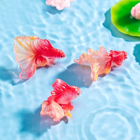 PTOOTP 6Pcs Small Aquarium Decor Red Resin Fish Tank Landscaping Decoration for DIY Enthusiasts