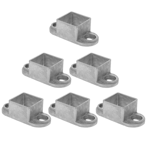 PTOOTP 6Pcs Aluminum Post Flange Base Grey Weather Resistant Fence Post Support Brackets