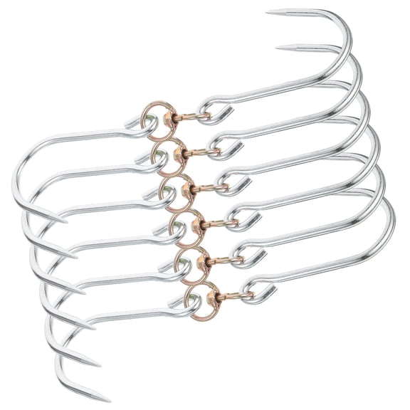 PTOOTP High Capacity Meat Hooks Silver Steel for Slaughterhouses and Home Use Ptootp