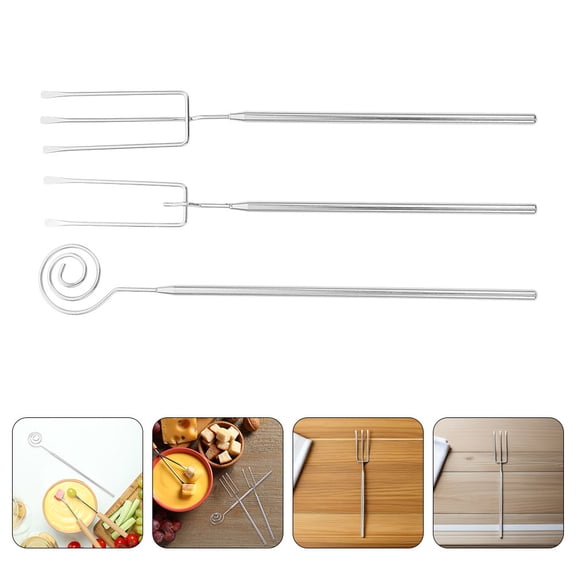 PTOOTP 6-Piece Stainless Steel Cheese Fork Set for Kitchen, Dining, Hot Pot, and Entertaining - , Easy to Clean Utensils