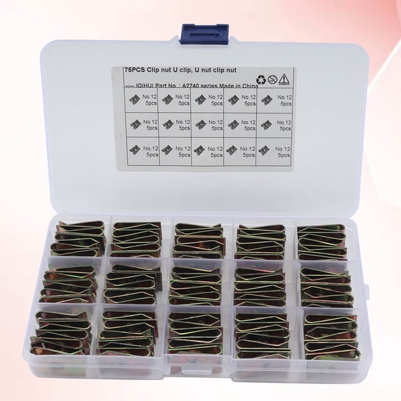 PTOOTP U Nut Fastener Assorted Color High Strength for Panel 75Pcs