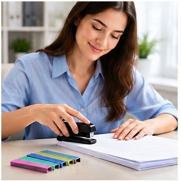 PTOOTP 800Pcs Colored Staples for Desk Stapler, Universal Metal Refills for Documents and Projects