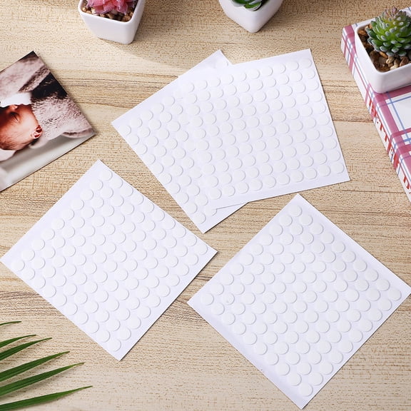 PTOOTP 800Pcs Transparent Double Sided Tape Adhesive Dots Paint Safe for Home and Office Use