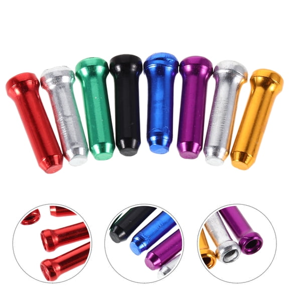 PTOOTP 80pcs Assorted Color Alloy Bike Brake Cable End Caps for Maintenance and Repair